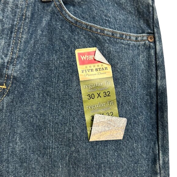 Wrangler 5 Star Men's 30x32 Regular Fix Straight Leg Jeans Denim Pants Blue NEW - Picture 4 of 6